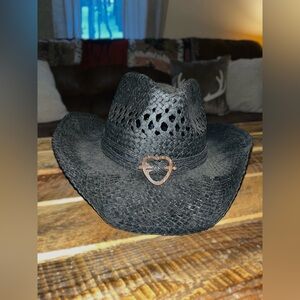 Saddleback Black Straw Cowgirl Hat
